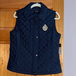 Ralph Lauren Navy Blue Quilted Vest NWT